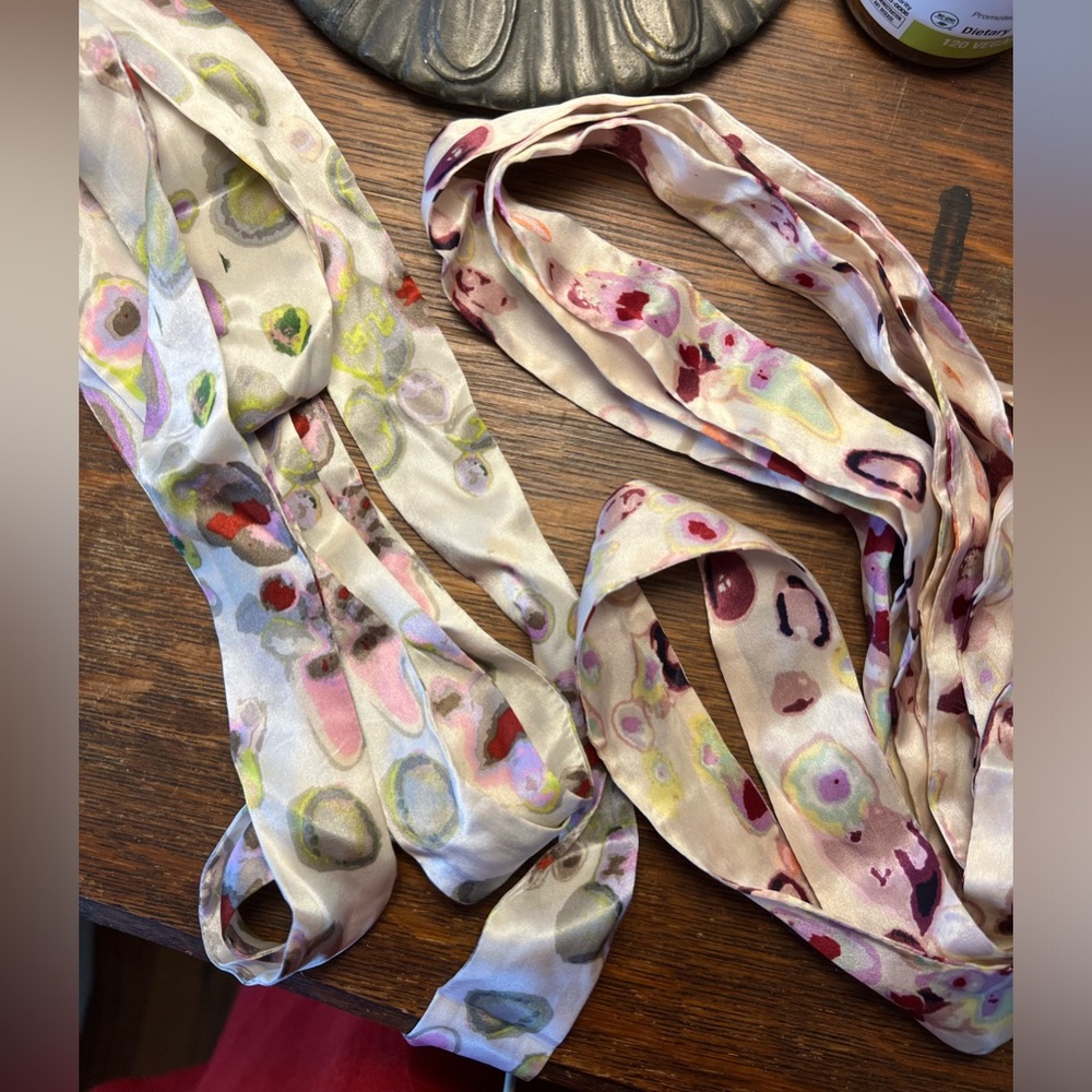 Pair of Gap Multicolor Silk Belt/Headband Ties